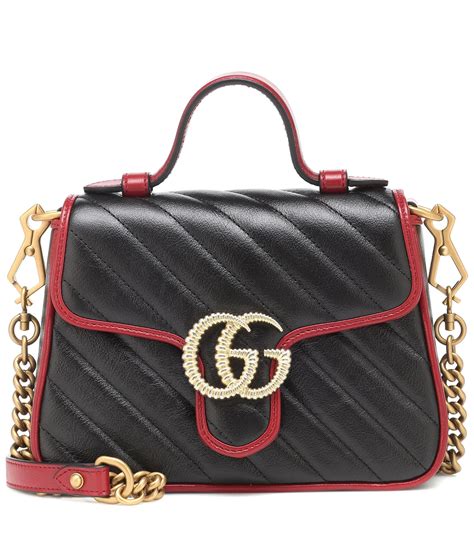 gucci black gg marmont mini leather bag|gucci mini gg shoulder bag.